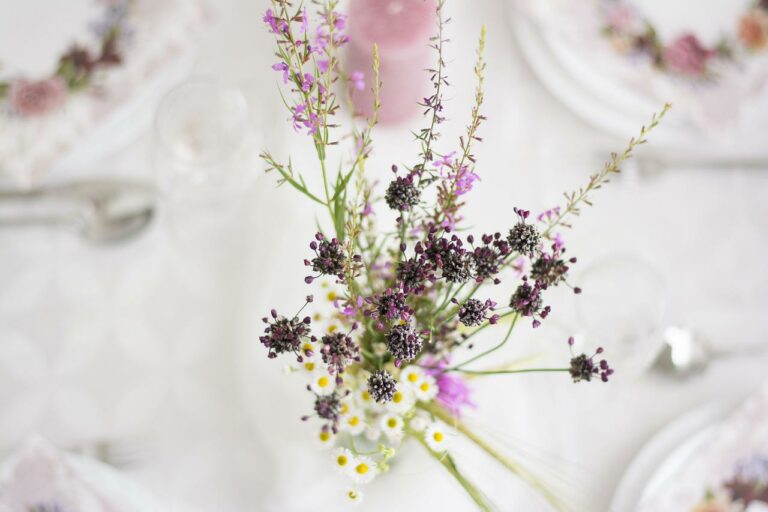 romantisch paars boeket